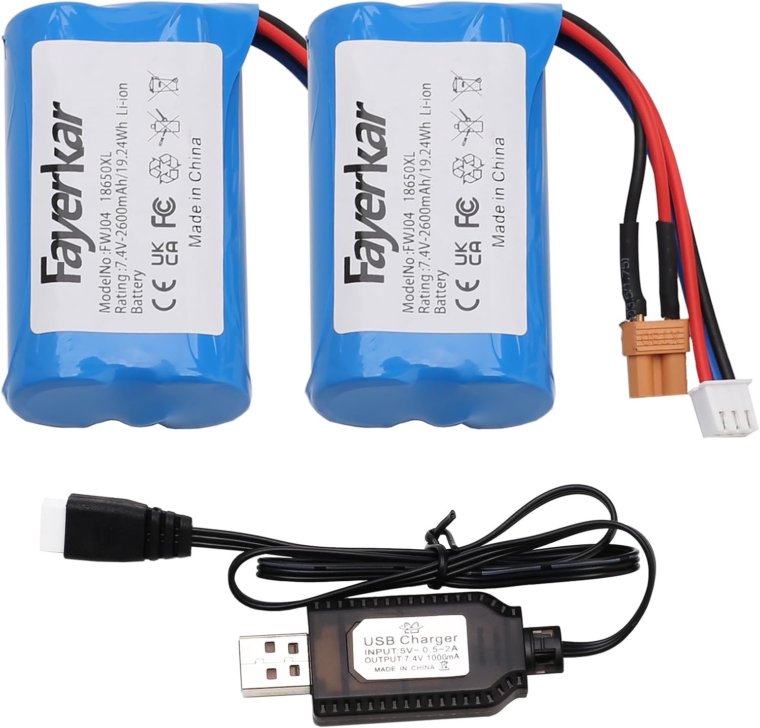 18650 lithium battery 7.4V 2600Mah XT30 XH-3P plug electric toy remote charging electric battery pack - ShopVlot