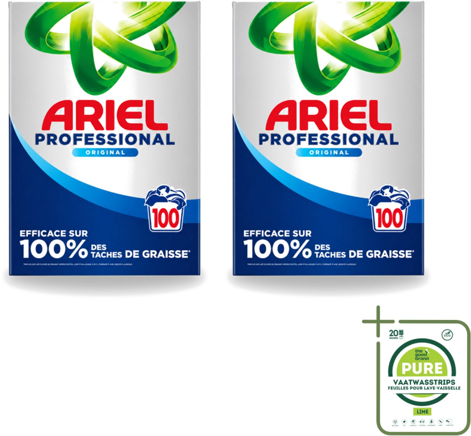 2 x Ariel – Waspoeder – Professional Regular – 100 wasbeurten - 5,5 kg - Grootverpakking - Vaatwasstrips - Waspoeder - Wasmiddel - Reinigingsresultaat - Vlekverwijdering - Professioneel Wassen