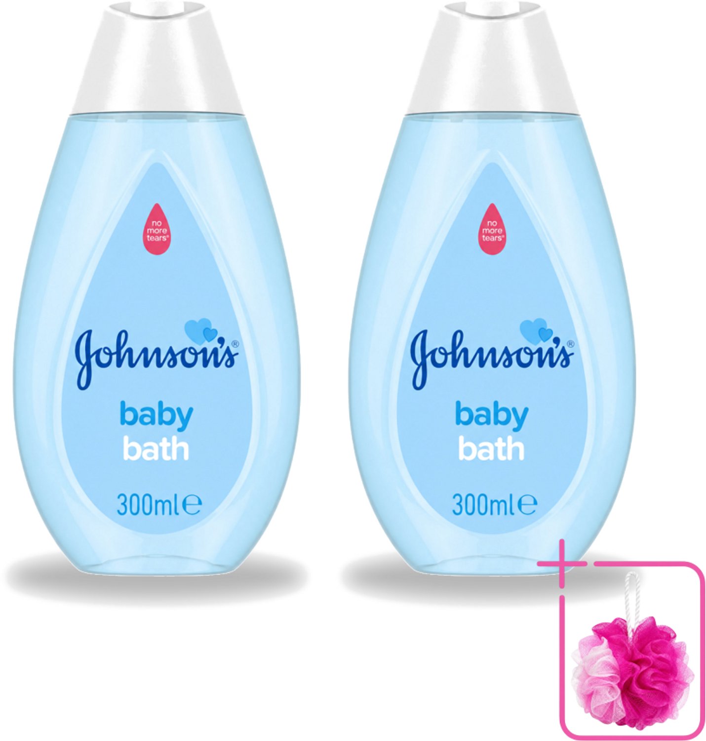 2 x Johnson's - Baby Bath - Puur & Zacht - 300 ml - Bulkverpakking - Babybad - Douchemop - Babyzeep