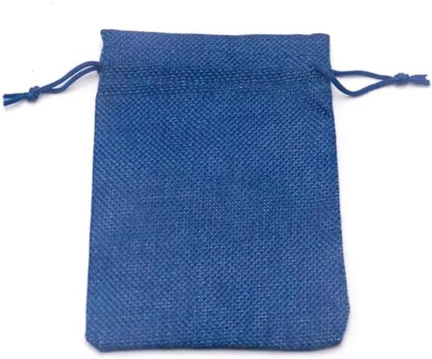 Set van 10 Katoenen Trekkoordtassen voor Sieraden, Jute Cadeautassen voor Bruiloften, Handgemaakte Souvenirs - Koninklijk Blauw 6x8 Inch