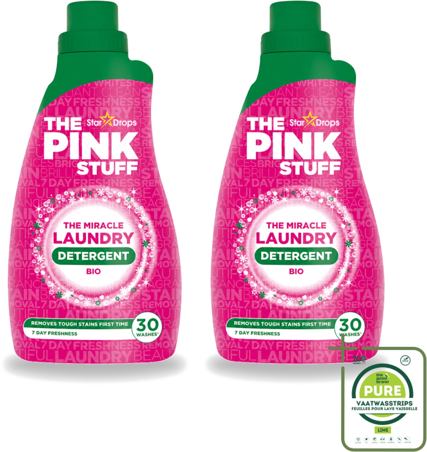 2 x The Pink Stuff BIO - Wasgel - Wasmiddel - Biologisch - 30 Wasbeurten - 960ml - Grootverpakking - Vaatwasstrips - Wasmiddel - Biologisch Wasmiddel - Wasgel - Wasmiddel Voor Gekleurde Kleding - Vlekken Verwijderen