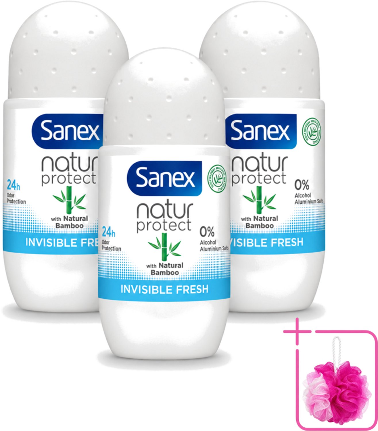 3 x Sanex – Deo Roll-on – Bamboo Invisible Fresh – 50 ml - Bulkverpakking - Deodorant roll-on - Bamboe