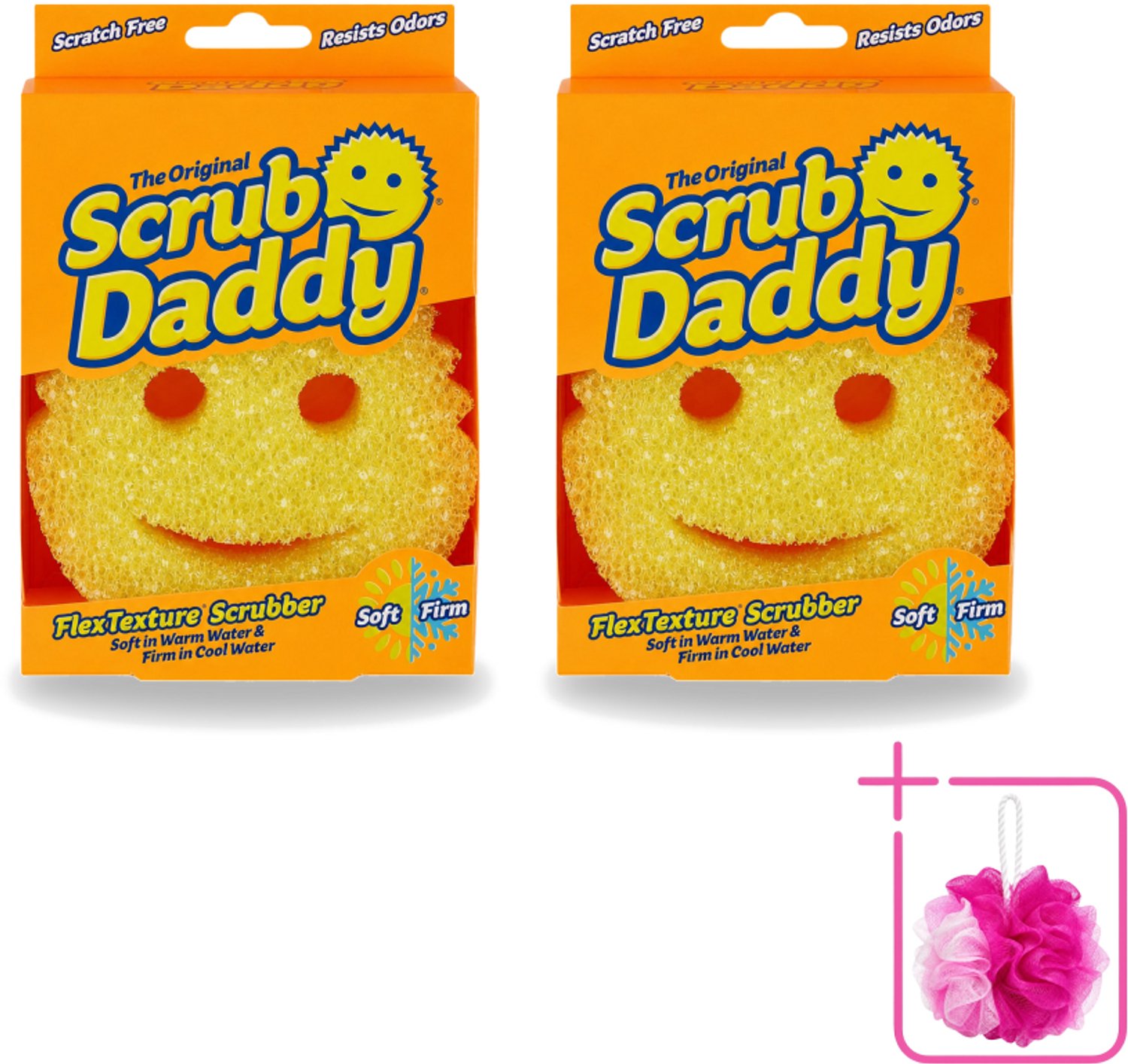 2 x Scrub Daddy - Spons - Veranderende Textuur - 1 Spons - Bulkverpakking - Schoonmaken - Douchemop - Vaat schoonmaken
