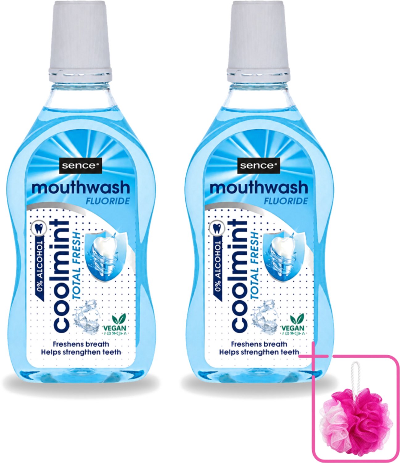 2 x Sence - Fresh Coolmint - Mondwater - Verfrissend - 500 ml - Bulkverpakking - Mondwater - Douchemop - Frisse adem