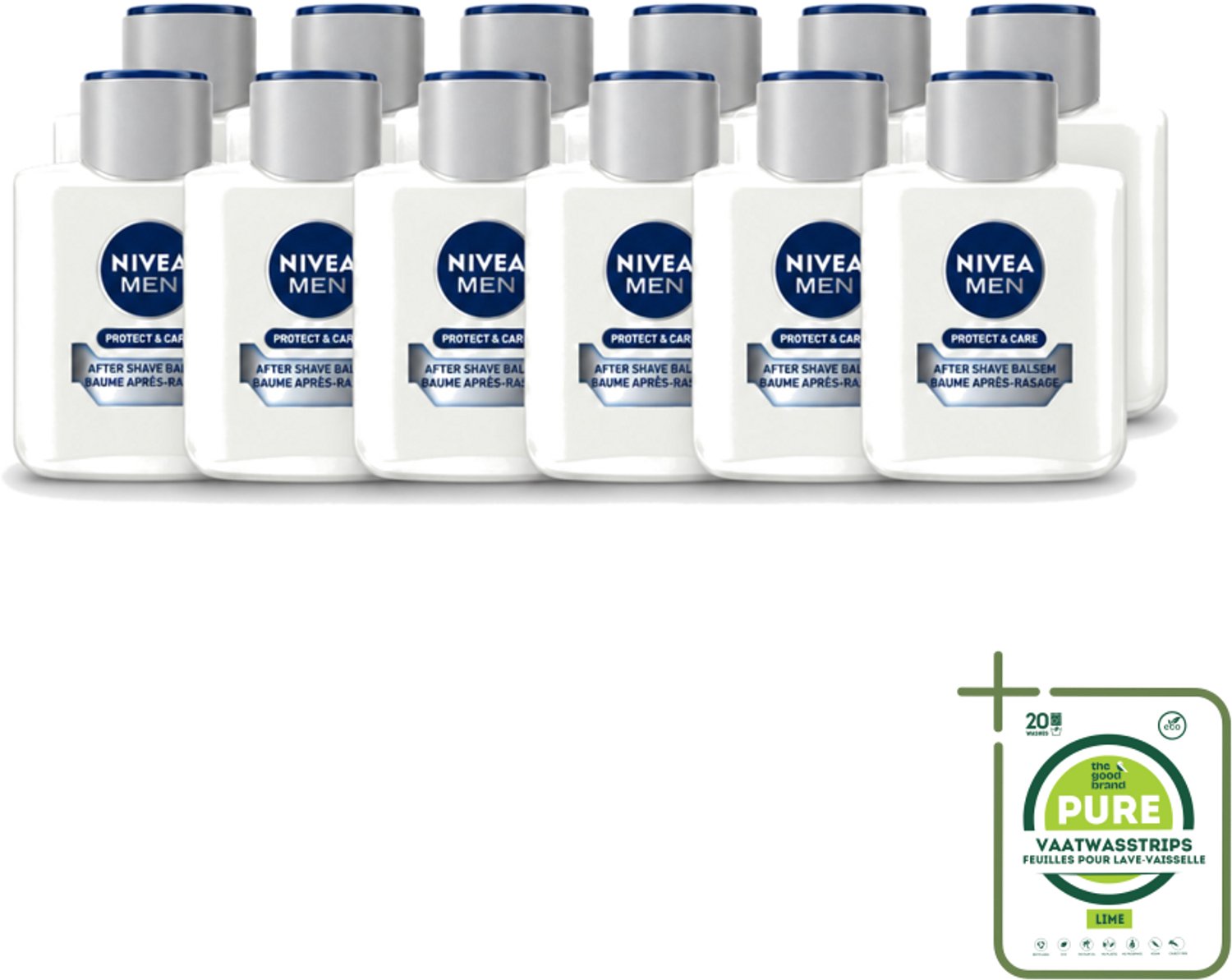 12 x Nivea - Men - Protect & Care Aftershave Balsem - Balm - 100 ml - Grootverpakking - Aftershave Balsem - Huid Verzorging - Scheerbeurt - Roodheid Verminderen - Huid Kalmeren