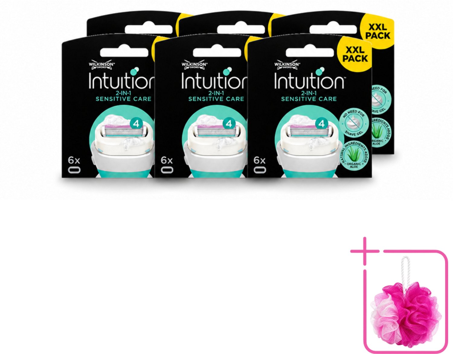 6 x Wilkinson Intuition - Navulmesjes - 2 in 1 Sensitive Care - Voor Gevoelige Huid - 6 mesjes - Bulkverpakking - Gevoelige huid - Scheren