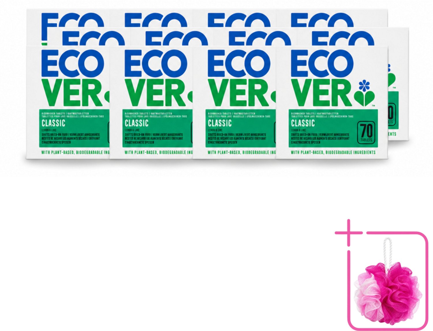 12 x Ecover - Vaatwastabletten Classic - Citroen & Limoen - 70 Tabs - Bulkverpakking - Vaatwasmiddel - Vaatwastablet