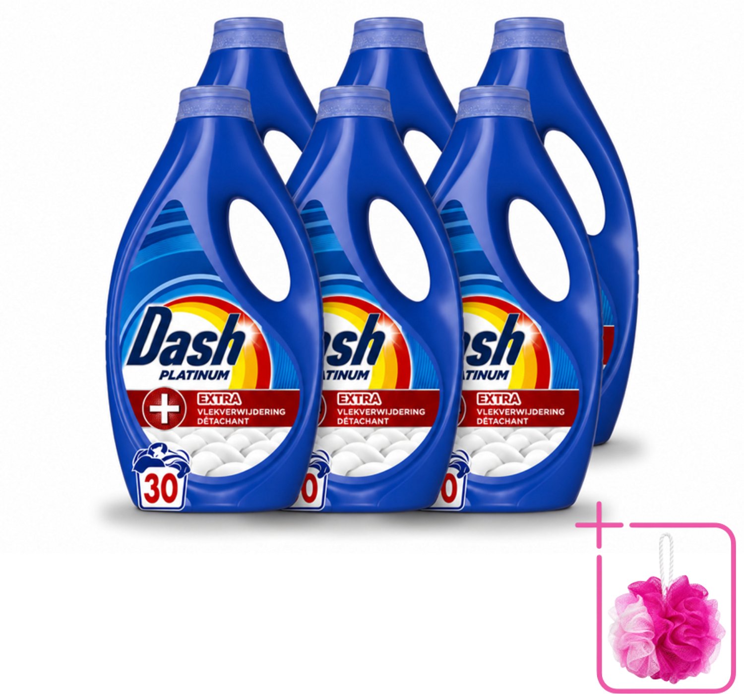 6 x Dash – Wasmiddel – Platinum – 1350 ml - Bulkverpakking - Vlekverwijdering - Douchemop - Wasmiddel