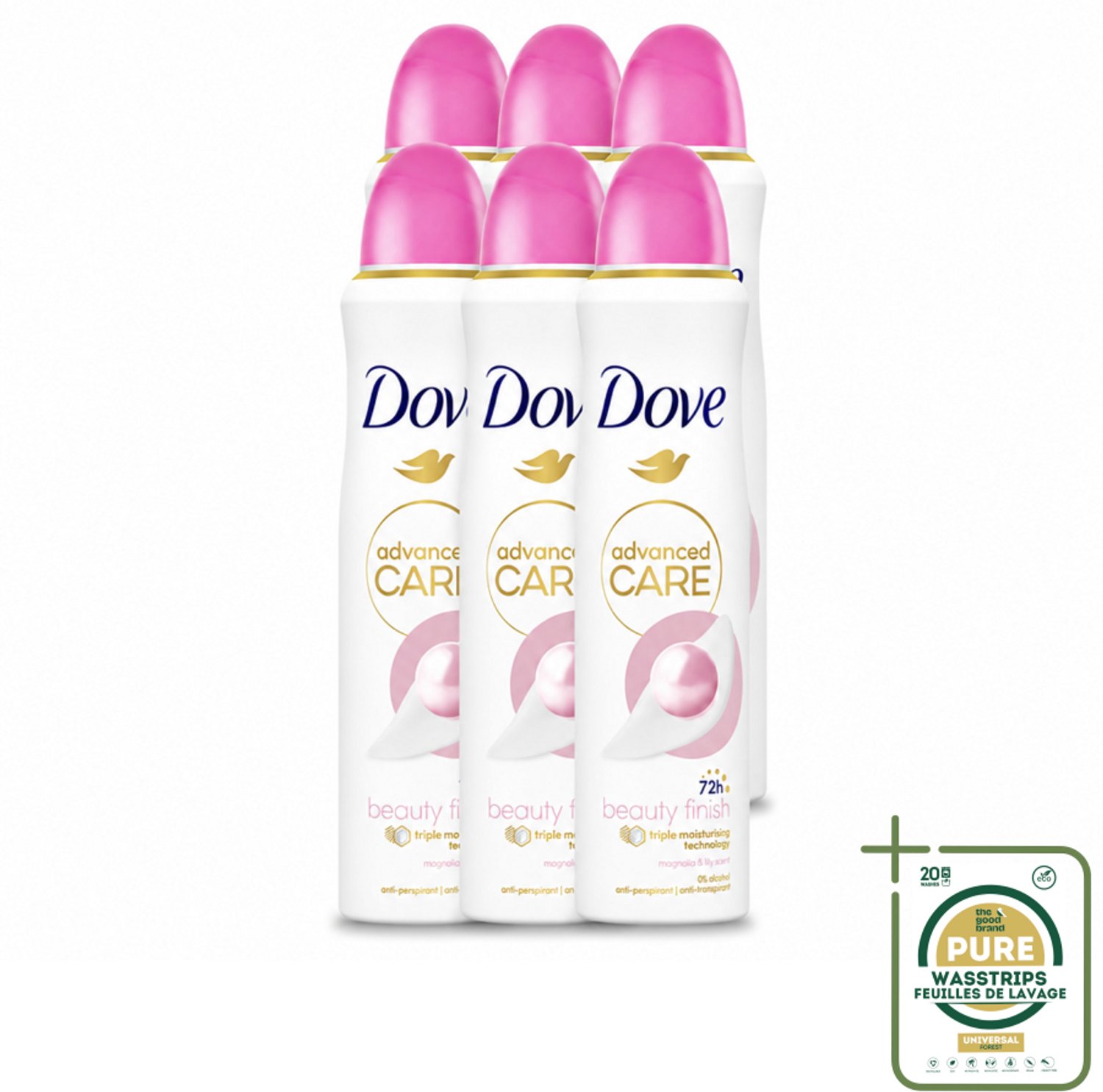 6 x Dove – Deodorant Spray – Beauty Finish – 150 ml - Anti-perspirant Spray - Huidverzorging - Beauty Finish - Deodorant Spray - Stralende Huid
