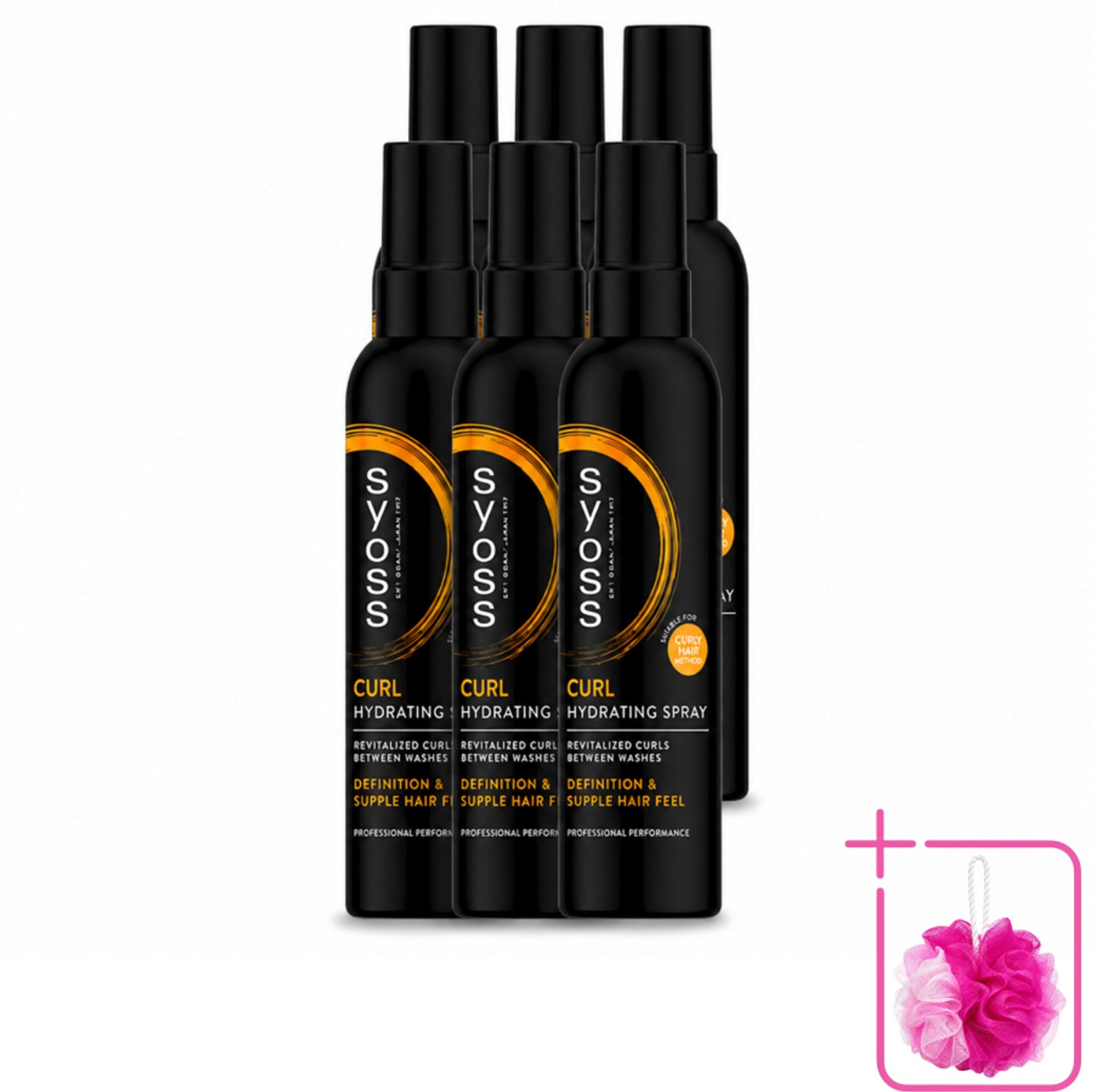 6 x Syoss - Curls - Haarspray - Veerkrachtige Krullen - 150 ml - Bulkverpakking - Krullen stylen - Douchemop - Krullen fixeren