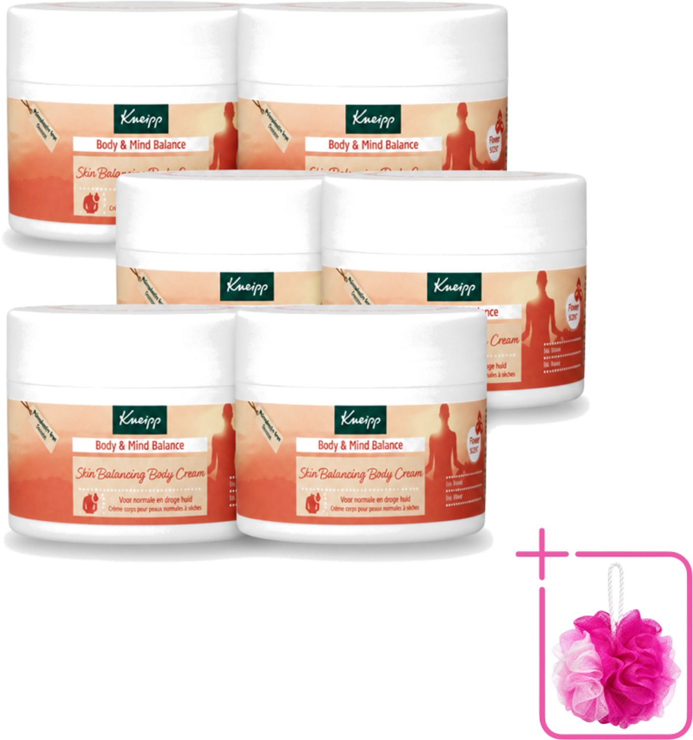6 x Kneipp - Body crème - Body & Mind Balance - Iris & Vetiver - 200 ml - Bulkverpakking - Kneipp Bodycrème - Douchemop - Balans