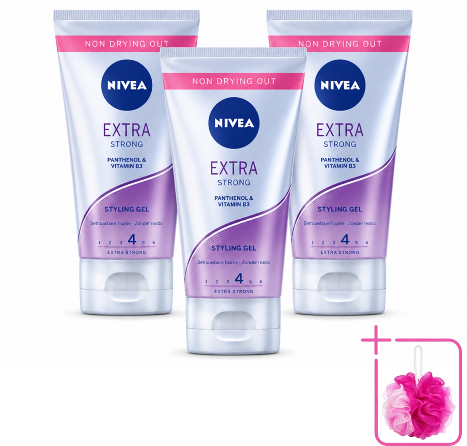 3 x NIVEA - Stylingsgel - Extra Sterk - Betrouwbare Fixatie - 150 ml - Bulkverpakking - Styling gel - Douchemop - Haar fixatie