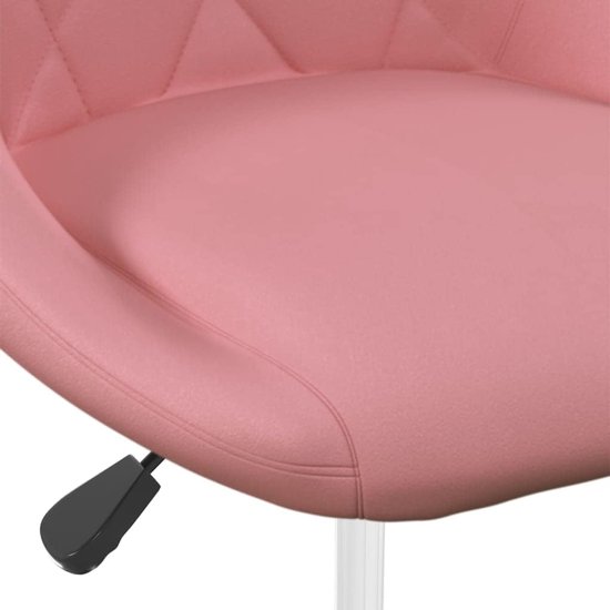4 stuks draaibare eetkamerstoelen met fluwelen bekleding in roze, verstelbare hoogte door gasdrukveer, modern design met verchroomd stalen frame, 360 graden draaifunctie — afbeelding 2