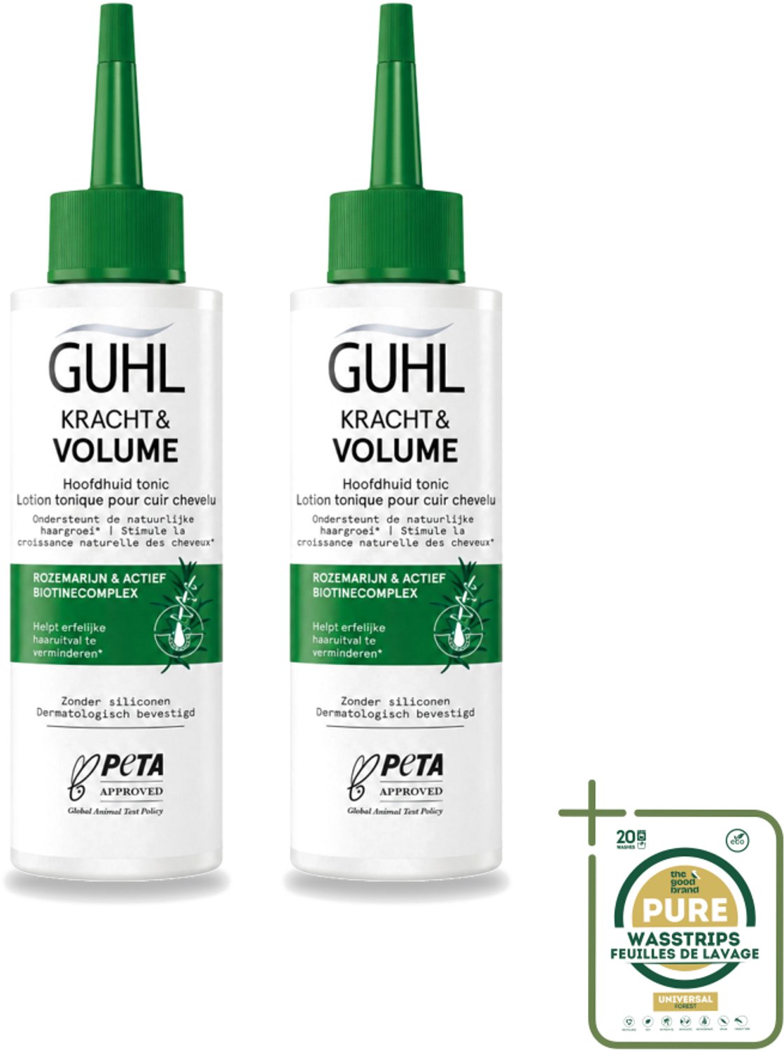2 x Guhl – Scalp Tonic – Kracht & Volume – 125 ml - Wasstrips - Haaruitval - Haargroei - Haar Stimuleren - Hoofdhuid Tonic - Krachtig Haar