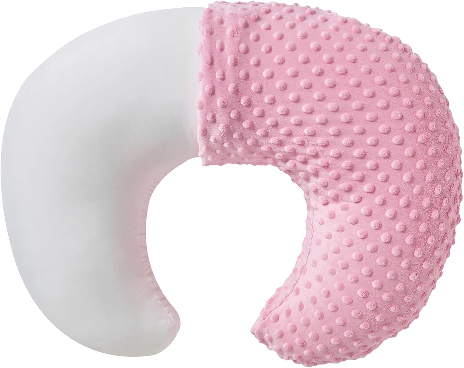 Voedingskussen en positiesteller met hoes voor borstvoeding en flesvoeding, ondersteuning voor baby, buiktijd, ondersteuning voor babysitting, ondersteuning voor wakker worden (Candy Pink, 22" x 17,7