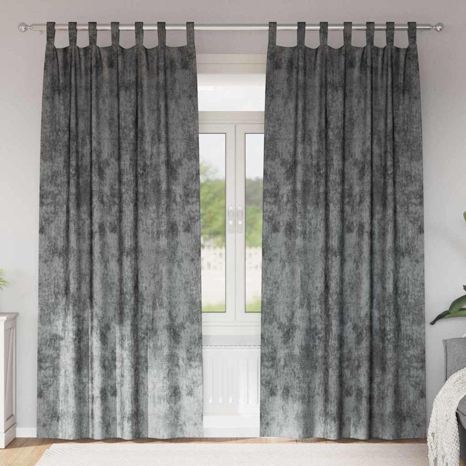 Fluwelen gordijnen, 2 stuks, grijs, 260 x 140 cm, verduisterende gordijnen met inkijkbescherming en warmte-isolatie, elegante fluwelen textuur voor woonkamer, slaapkamer, kantoor, handmatige