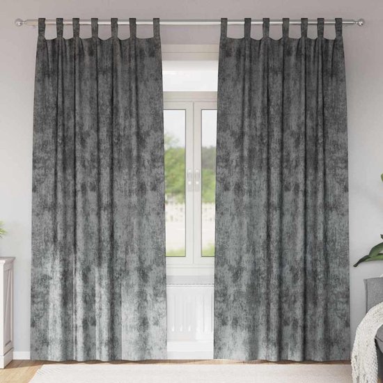 Fluwelen gordijnen, 2 stuks, grijs, 260 x 140 cm, verduisterende gordijnen met inkijkbescherming en warmte-isolatie, elegante fluwelen textu