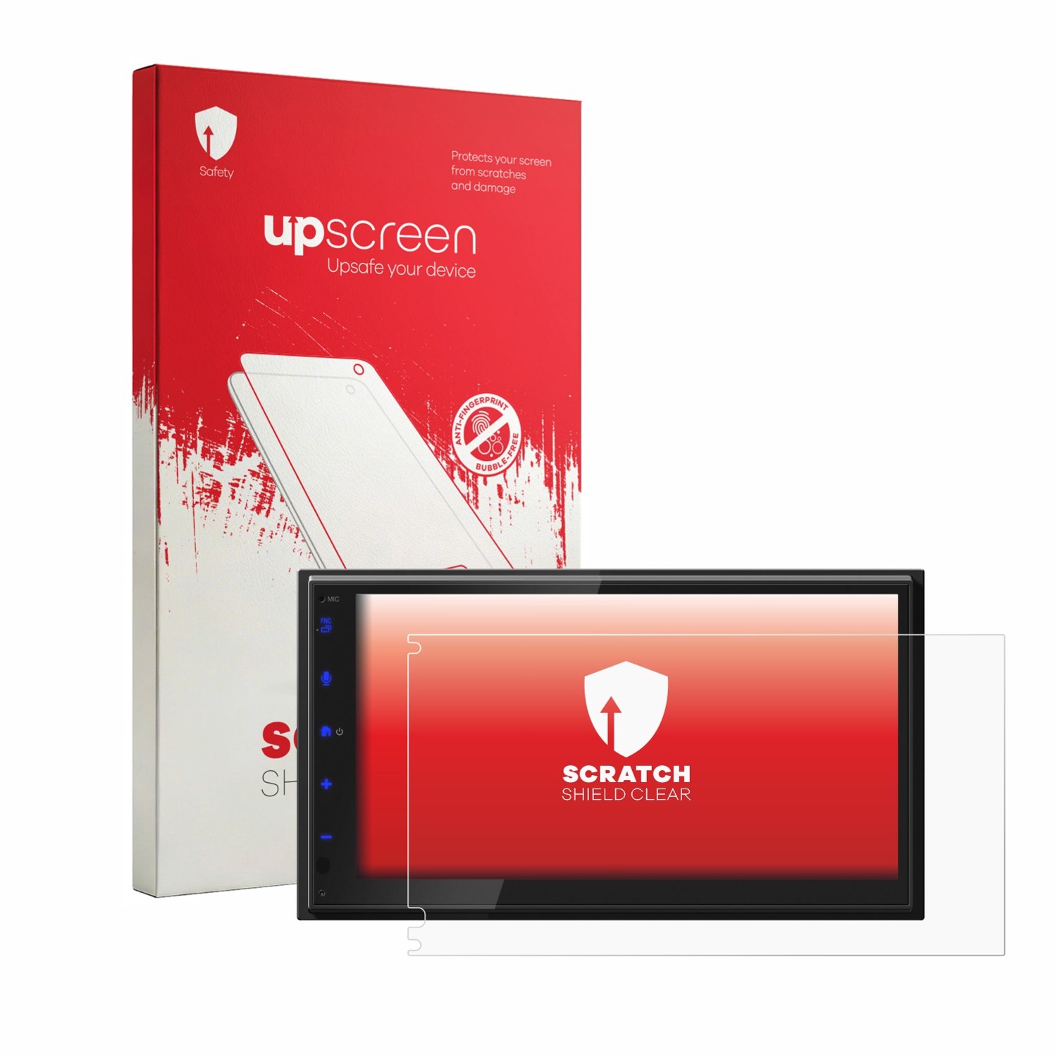 upscreen - Screenprotector voor JVC KW-593BT - Folie Beschermfolie transparant