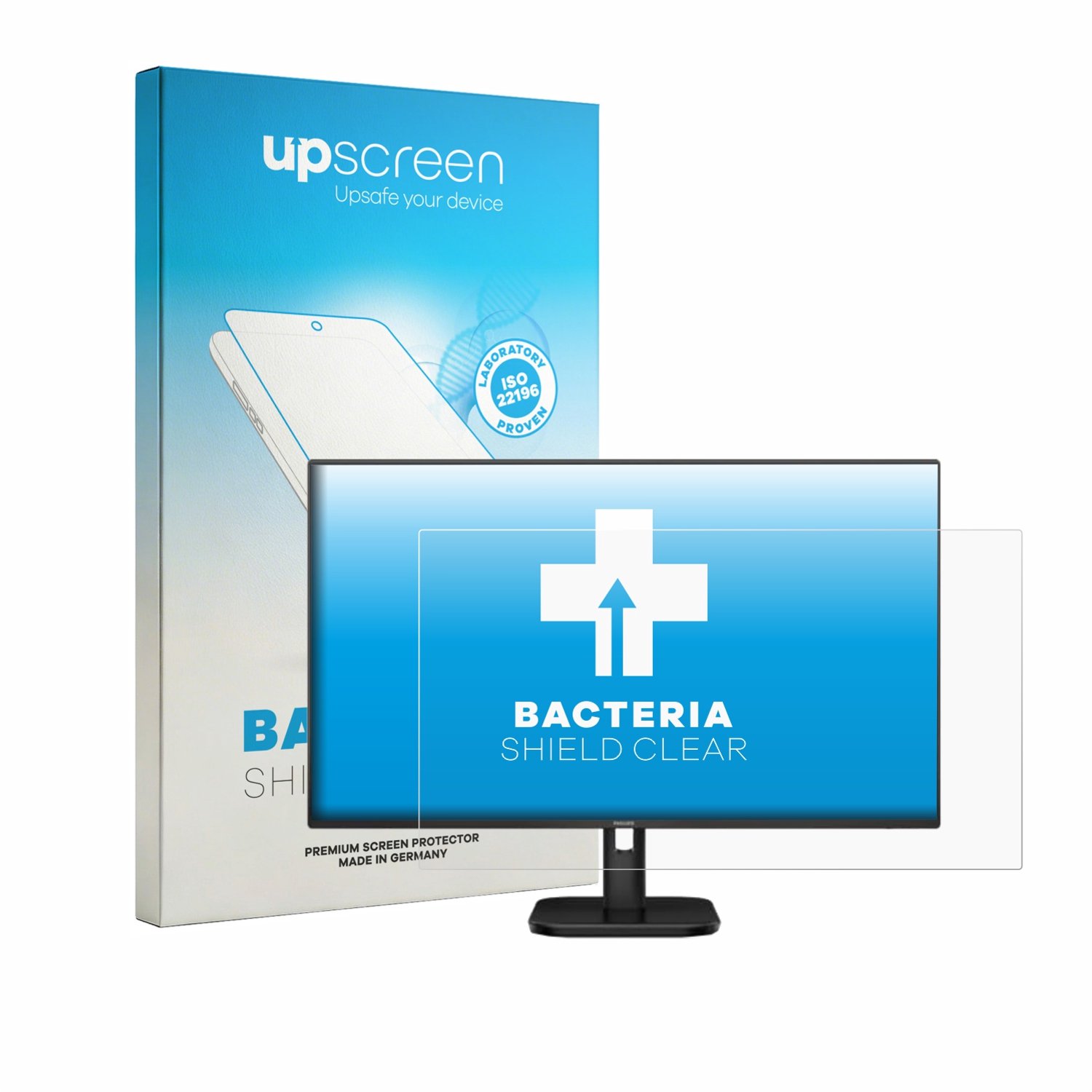 upscreen - Screenprotector voor Philips 24E1N1100A - Folie Beschermfolie transparant antibacterieel