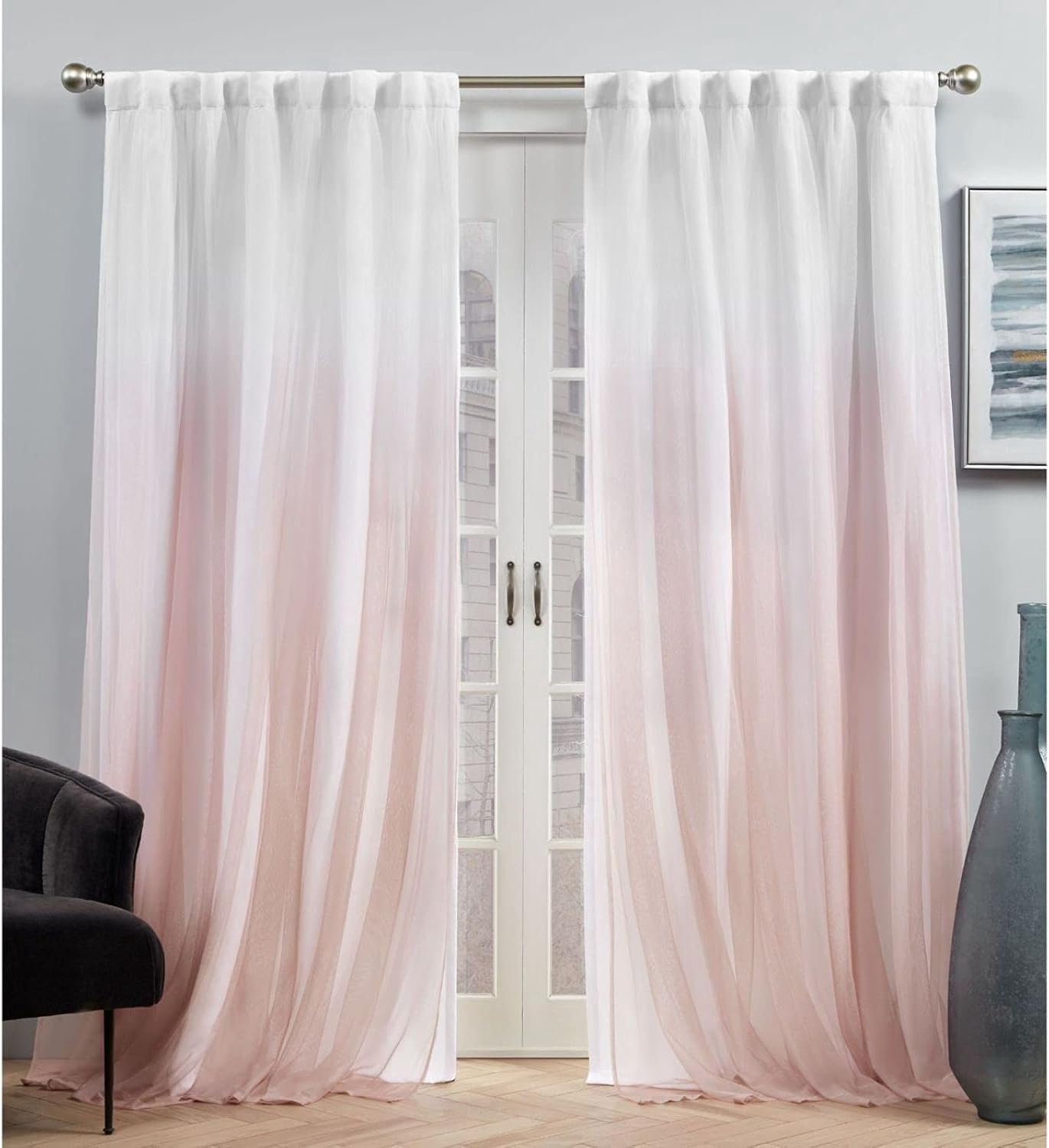 Exclusive Home Crescendo Verduisteringsgordijnen, gevoerd, met verborgen lussen, 132,1 x 243,8 cm, poederroze, 2 stuks