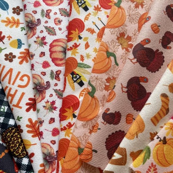 10 stuks Thanksgiving patchwork stoffen vet quarter bundels pompoen stof zonnebloemen stoffen voor het naaien herfststof vierkante quiltstof bundel Thanksgiving-stoffen voor doe-het-zelf — afbeelding 4