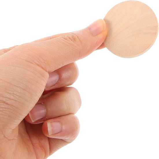 30 Stuks Natuurlijke Ronde Houten Schijven Onbewerkte Hout Tokens voor Graveren Schilderen Knutselprojecten Gladde Houten Cirkels voor Zelf Decoratie — afbeelding 4