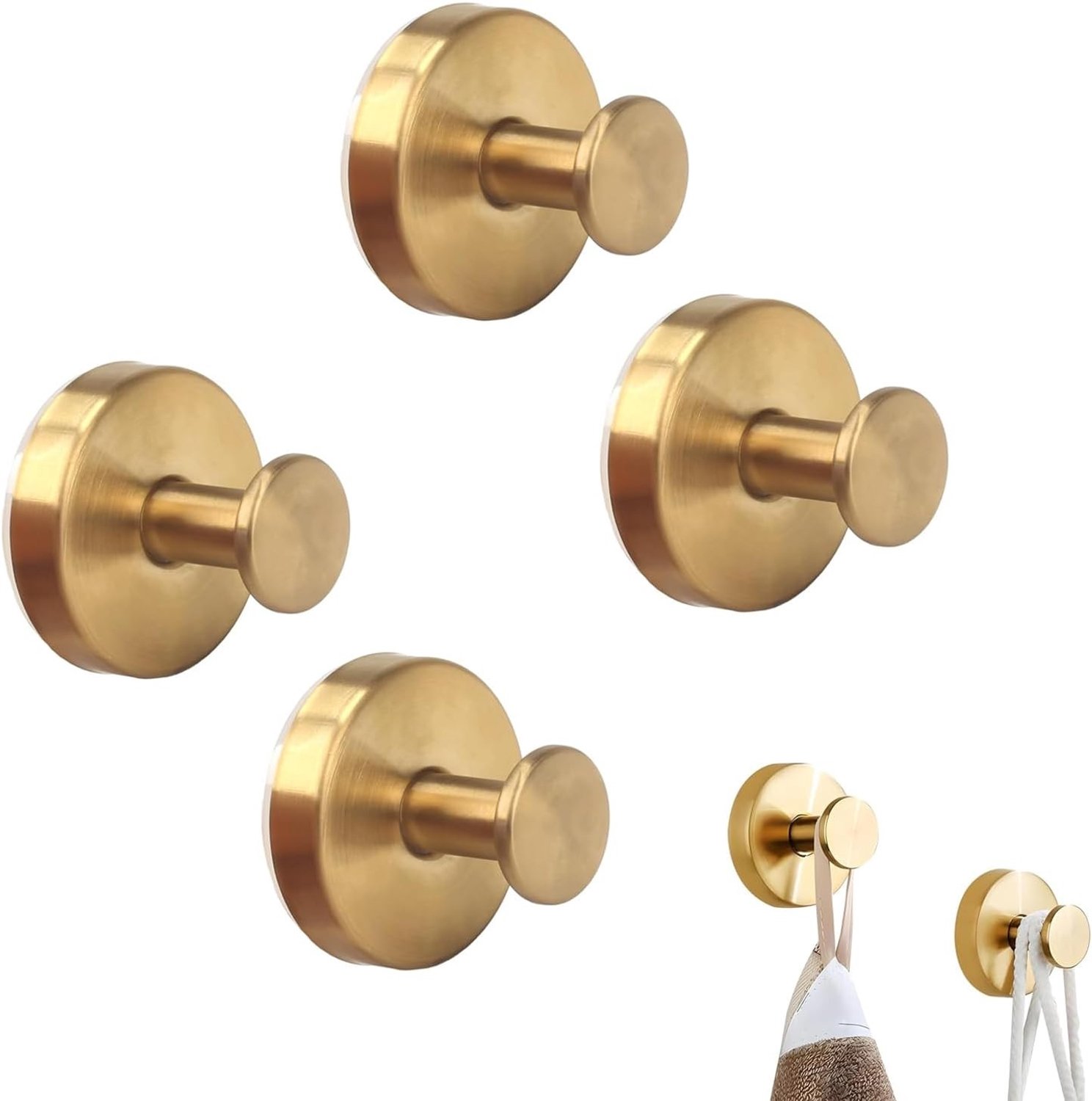 Set van 4 Sterke Zuignap Haken voor Badkamer en Keuken, Ideaal voor Handdoeken, Douche en Organisatie, Tot 5kg Draagkracht