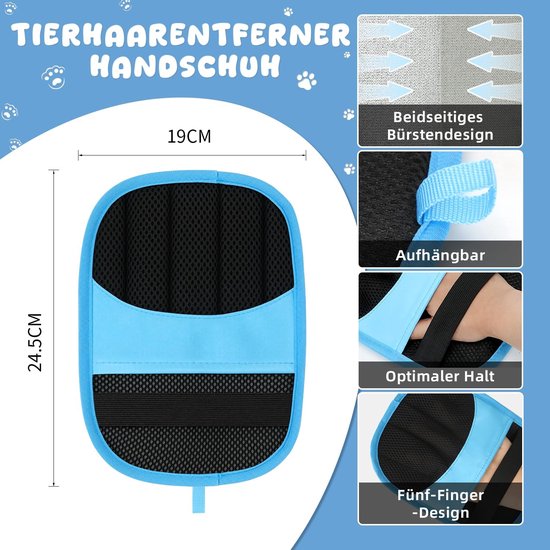 2 stuks dierenhaarverwijderingshandschoenen, kattenhaarverwijderaar, bontmagneet, ontharingshandschoen, sterke elektrostatische zuigkracht, bontmagneet handschoenen voor kleding, bank, autostoel — afbeelding 3