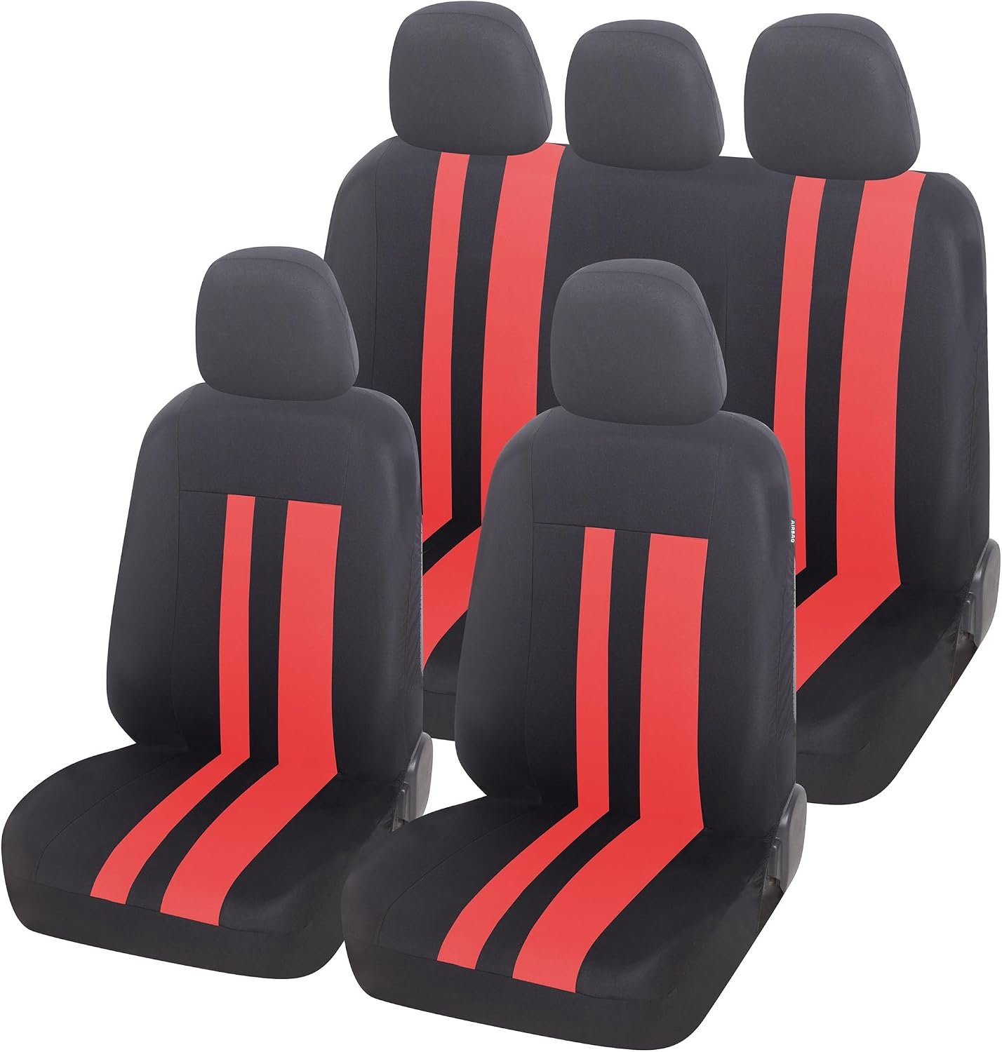 Auto Accessori Lupex - Universele autostoelhoezen LS07 | Kleur Rood | Set voor en achter | Polyester | Geen SUV
