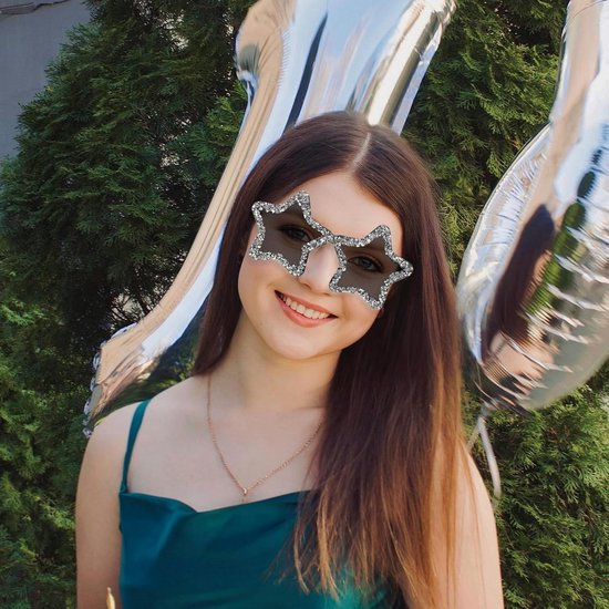 2 stuks zwarte zonnebrillen met stervorm - Trendy sterrenbrillen - Randloze brillen met onregelmatige vijfpuntige vorm voor kostuum- en festivallooks — afbeelding 5