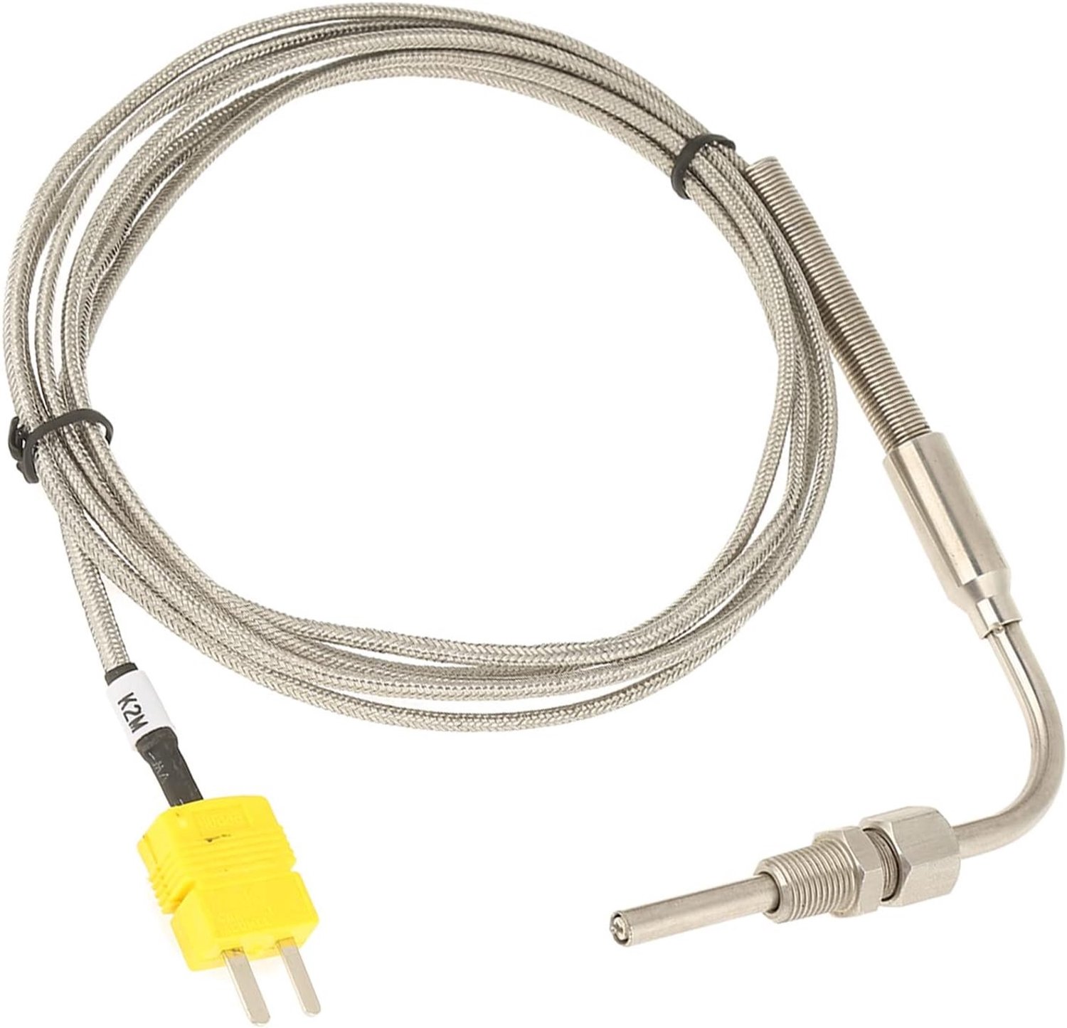 Thermokoppel voor uitlaatgas, K-type temperatuursonde 1/8" NPT, geschikt voor motoren en voertuigen, met blootgestelde connector