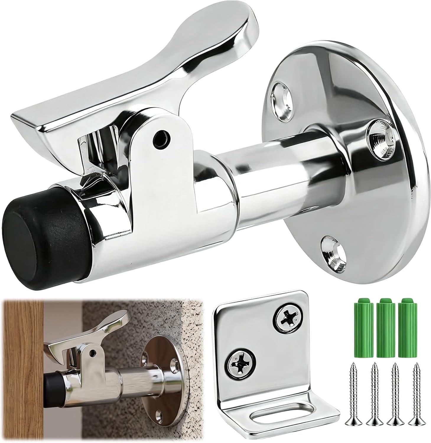 Deurstopper voor tuindeuren, deurstopper van roestvrij staal voor buiten, garagedeuren, terrasdeur en zware deuren - ShopVlot