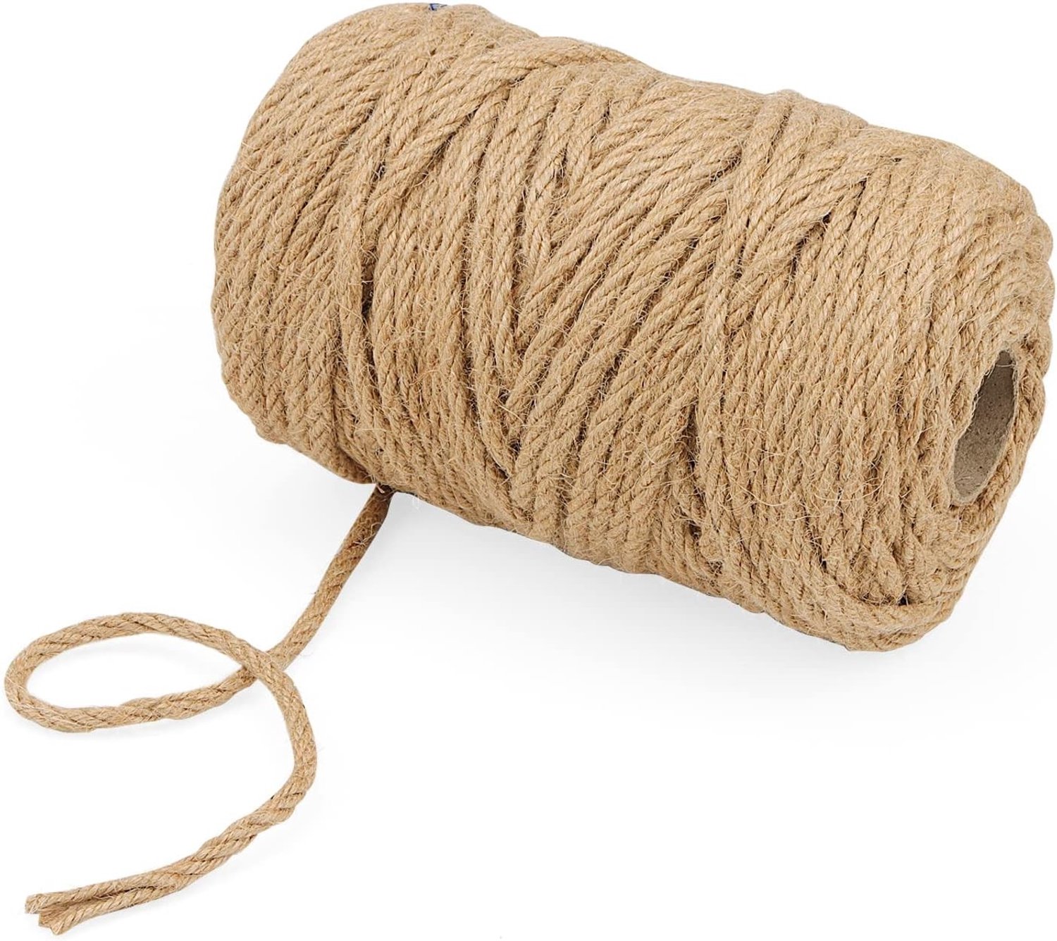 Dikke Jute Touw van 80m x 6mm, Gevlochten Hennep Touw voor Krabpaal, Tuin en Klussen