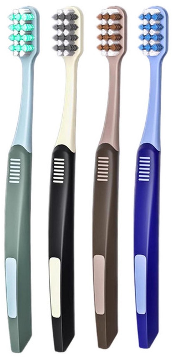 Tandenborstels – 4-pack – 19 x 1,5 cm – Tandenborstels met van vlekken – Tandenborstels voor huishoudelijke reiniging – Tandenborstels met brede kop – Tandenborstels voor volwassenen – Geschikt voor dagelijkse gebitsreiniging