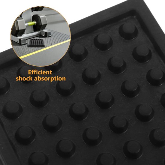 4 Stuks Delige Antislip Rubberen Treadmill Matten voor Geluidsreductie Vloerbescherming Schokabsorberende Fitnessapparaat Pads voor Loopband Hometrainer onder Gebruik — afbeelding 3