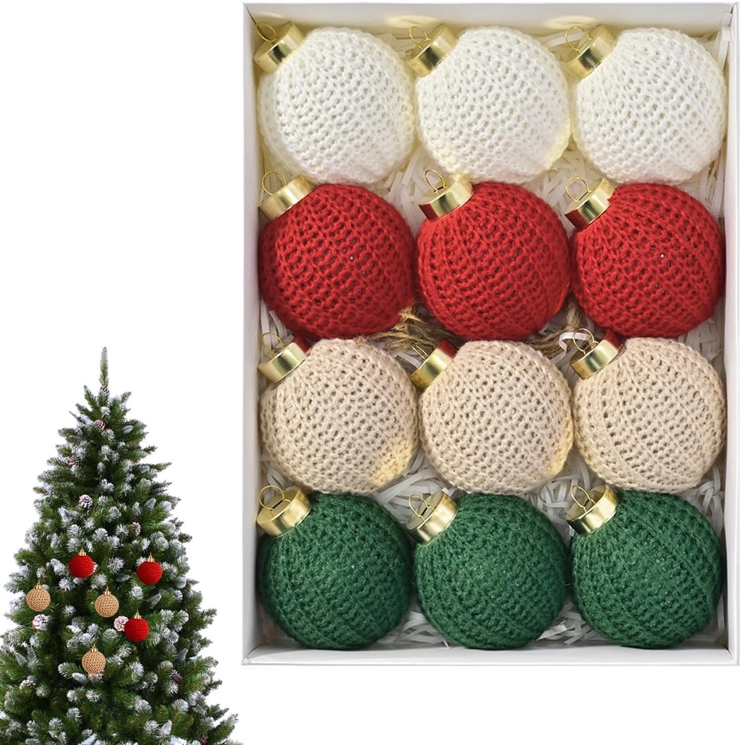 Kerstballen Rood Groen Wit Feestelijk Decor