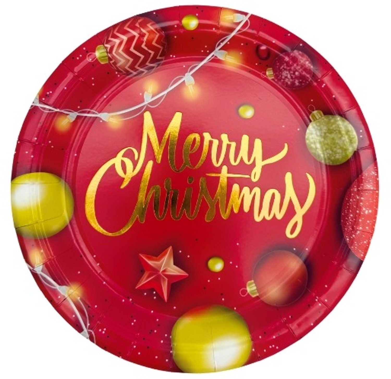 Kartonnen Borden Merry Christmas Stars - Ø22,5cm - 10 stuks