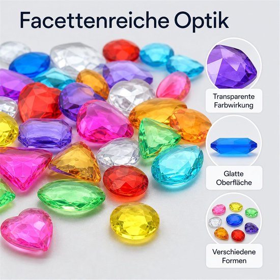 300 stuks edelstenen voor kinderen, kleurrijke acryl glitterstenen — afbeelding 2