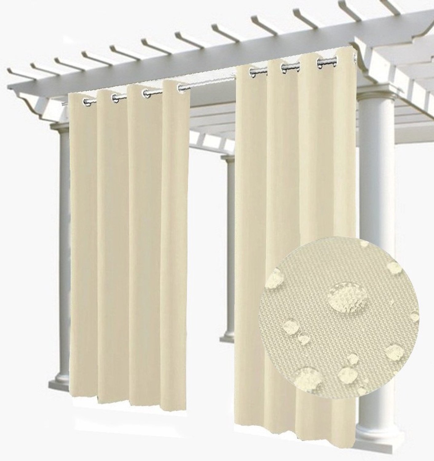Waterdichte Tuindoek Gordijn 155x210cm voor Terras & Paviljoen - Crème