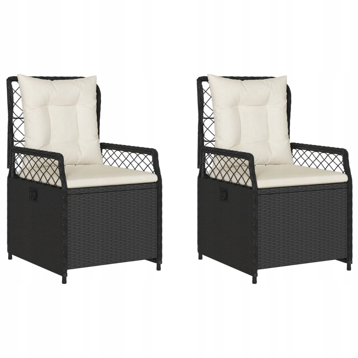 2x Verstelbare Loungestoelen Tuin - Rotan Look