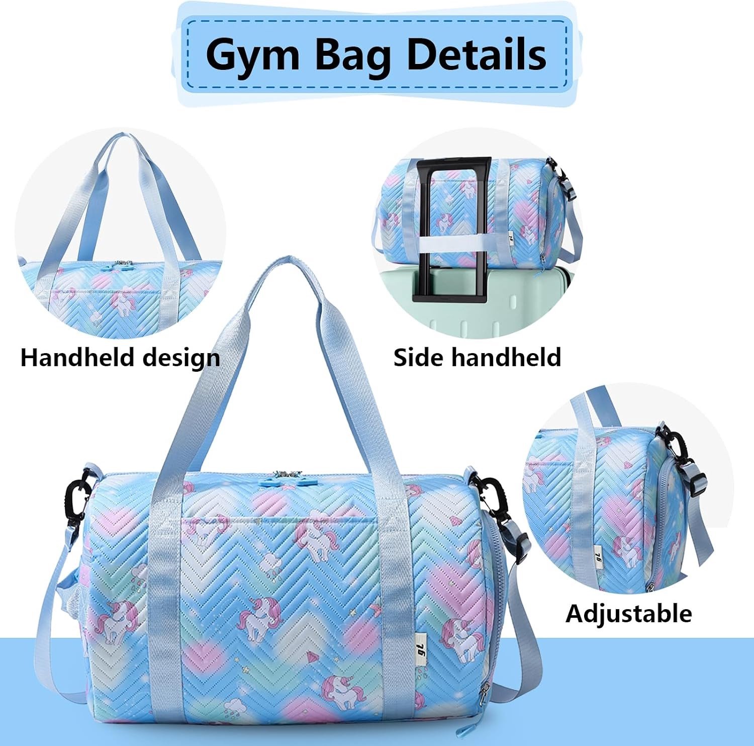 Yoga Sporttas voor Dames en Heren, Unicorn Design, Ideaal voor Training en Fitness