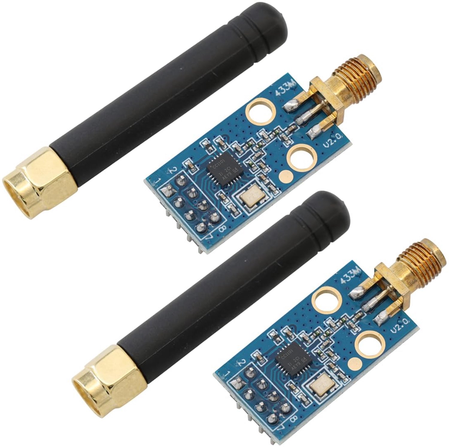 CC1101 Draadloze Module 1,9-3,6V DC 433M Datatransmissie- en Ontvangstmodule Versterkingsverhoging Met SMA + - ShopVlot