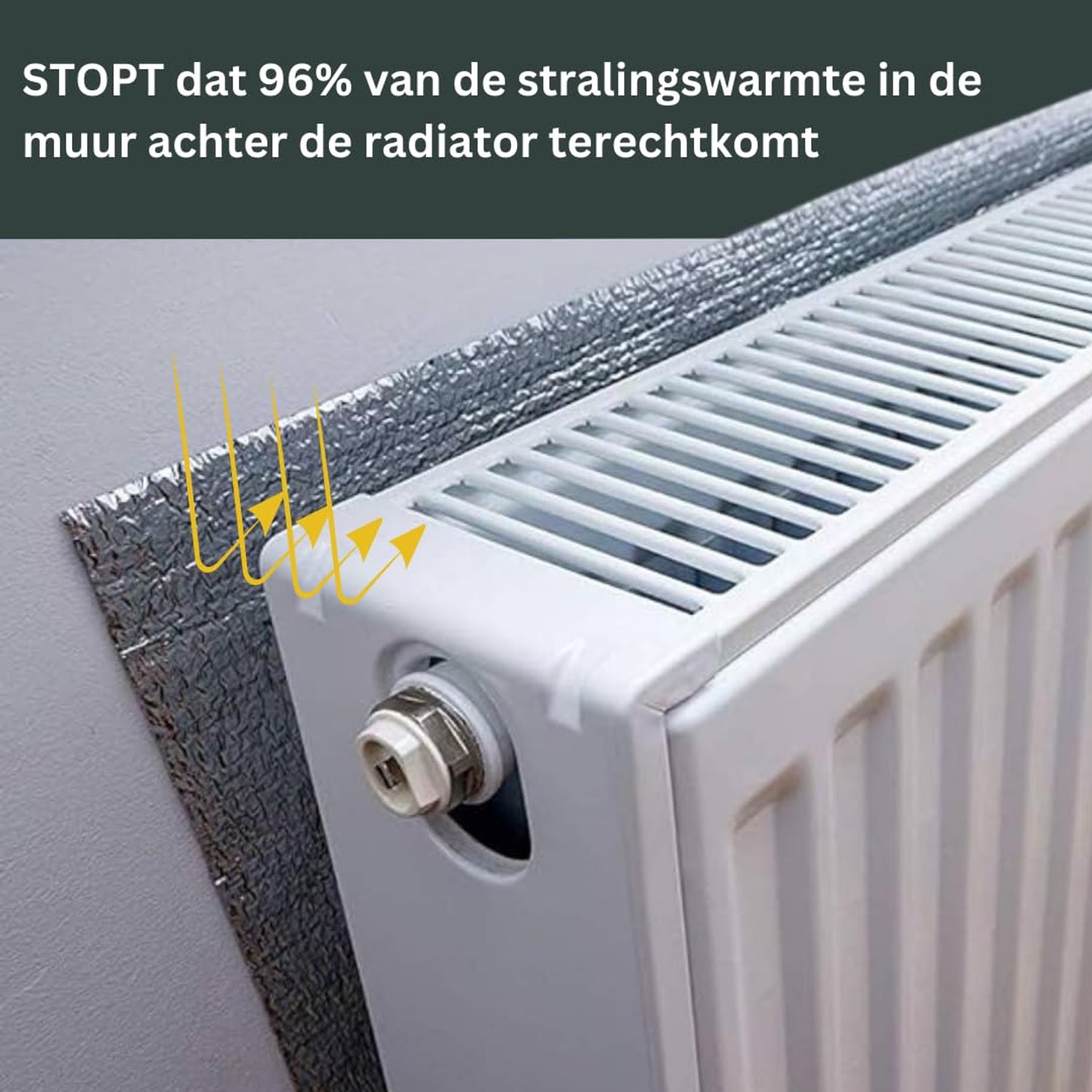 Perfect Cover Radiatorfolie met magneten- Achter de radiator - Isolatiefolie - Warmtereflecterende noppenfolie - ShopVlot