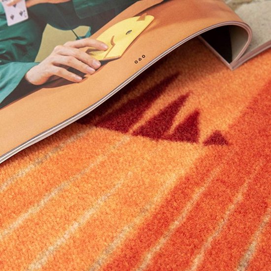 Tapijten Huishouden Super-groot Oranje Licht Luxe Tapijt, Creatief En Modieus Ronde Gradiënt Gestreepte tapijten, Woonkamer Slaapkamer Nachtkastmat (Kleur: Oranje, Maat: 3.3FT) — afbeelding 5