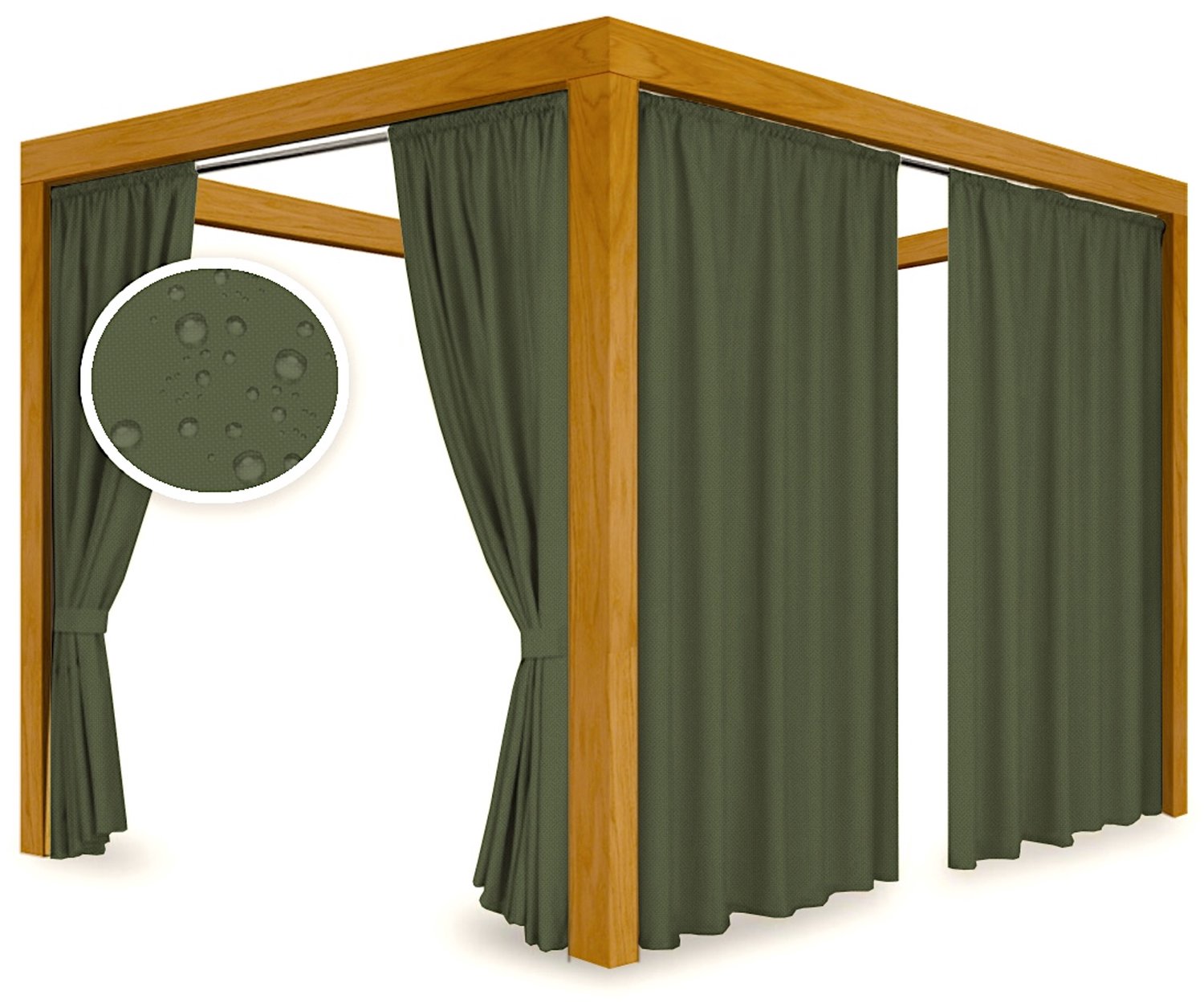 Waterdicht Tuindoek Olijfgroen 155x220cm voor Terras, Balkon, Pergola