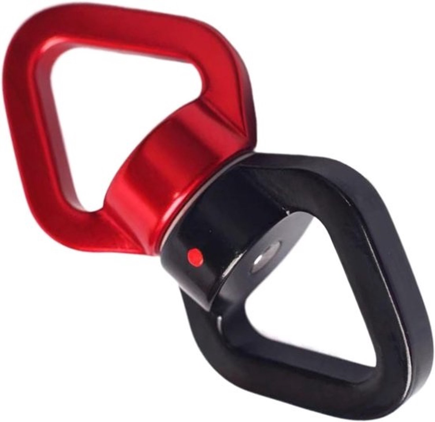 Draaibare connector - Yogaring - Buiten ontspannen - Vliegtuigaluminium - 30kN draagkracht - Rood zwart