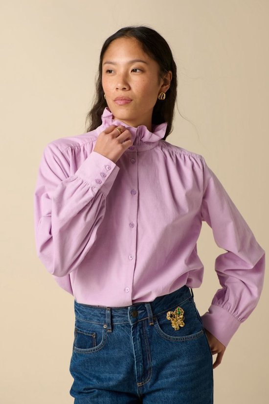 Lichtpaarse Corduroy Blouse