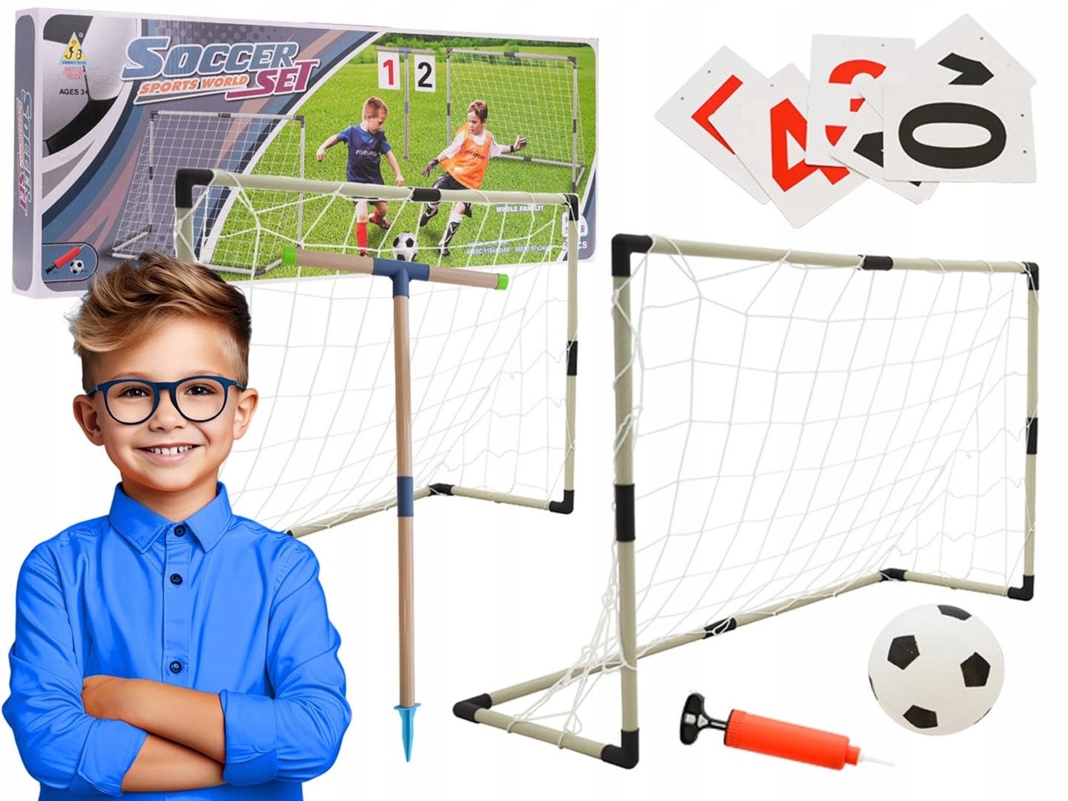 Set van 2 Voetbal Goals met Bal en Scorebord voor Kinderen