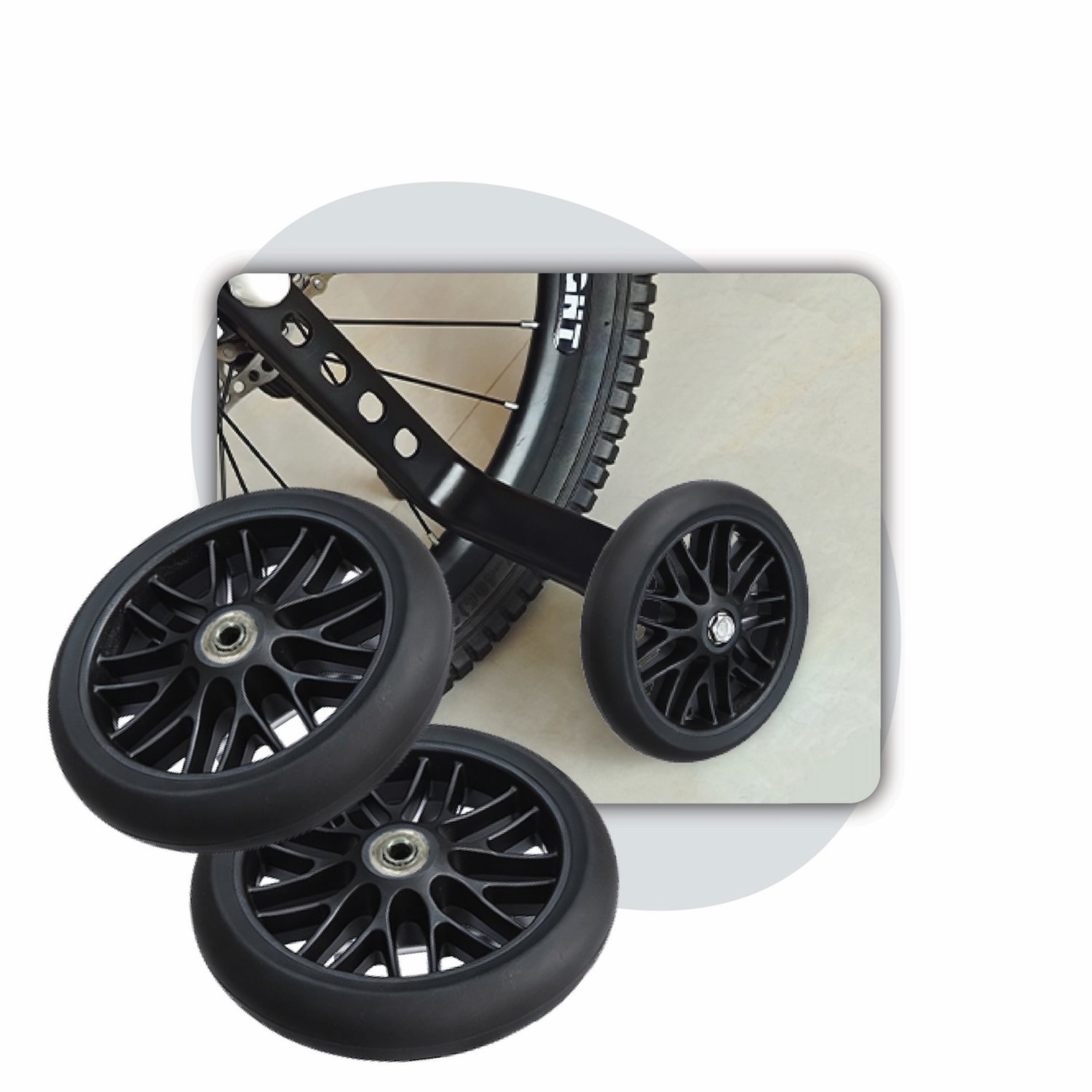 Voltano Zijwieltjes Strong - Zwart - 12-20 Inch - Verstevigd Staal - Zijwielen Voor Kinderfiets