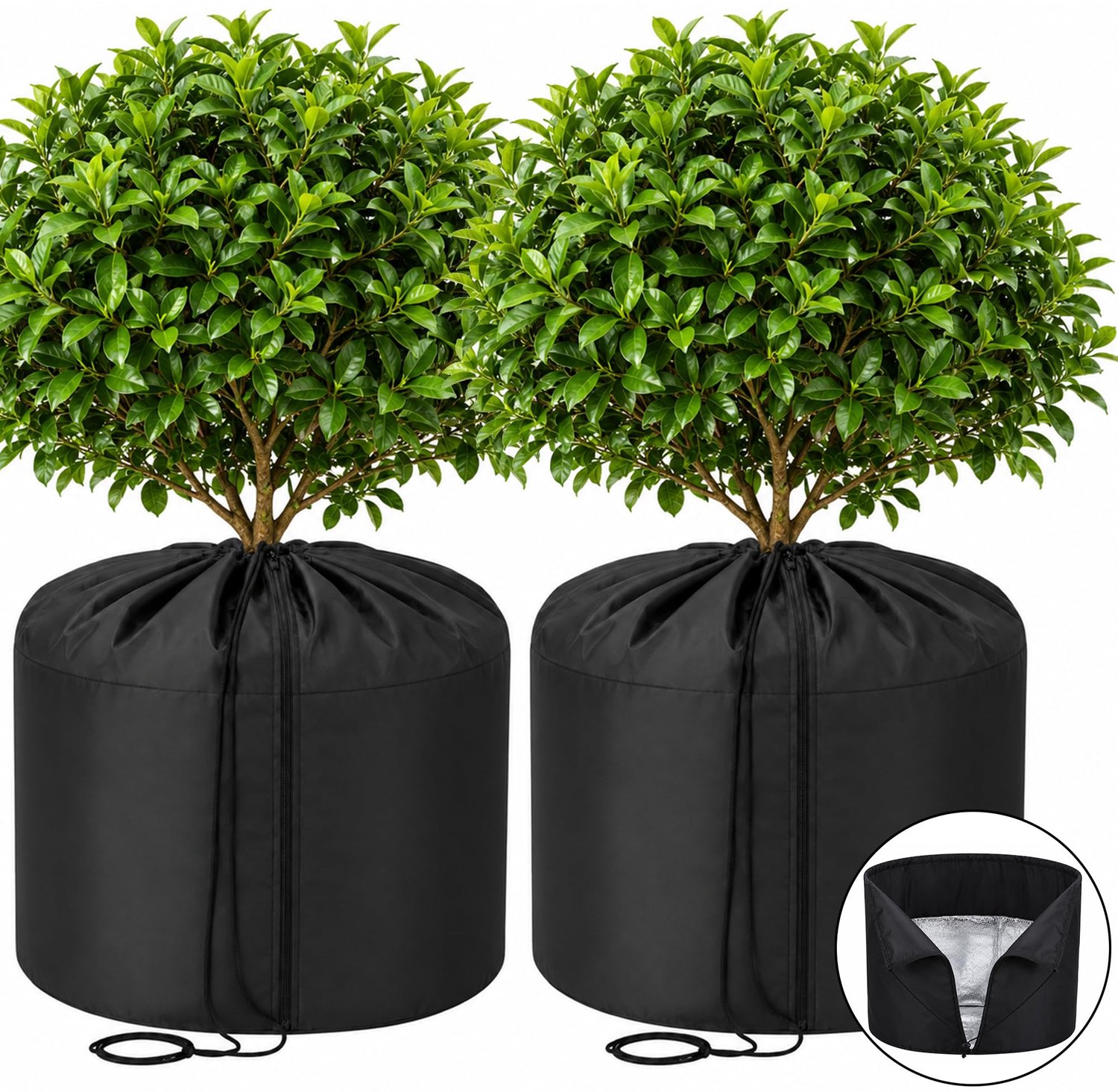 Famanu - Thermo Potbescherming voor Planten - Bescherming tegen kou - Duurzaam polyethyleen - Groen 2 stuks